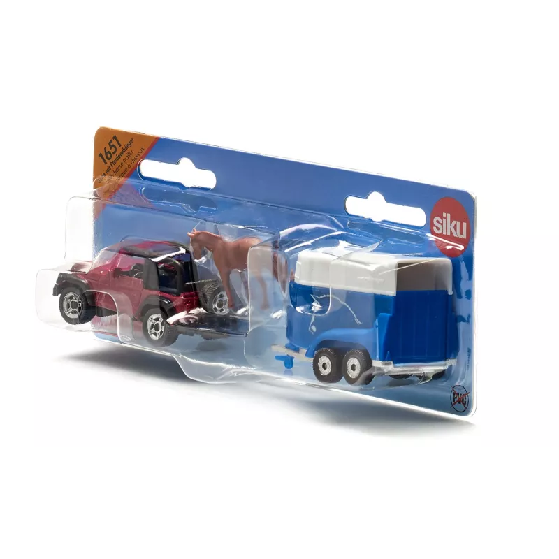 coche Jeep con remolque caballo - Blister