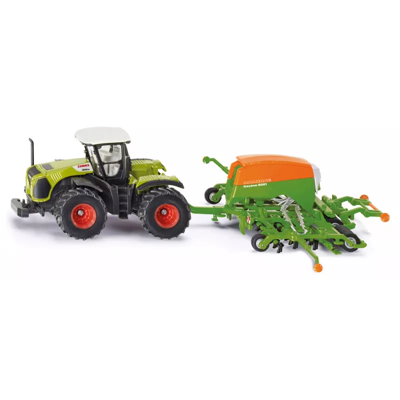 Tractor Claas con sembradora Amazone - escala 1:87