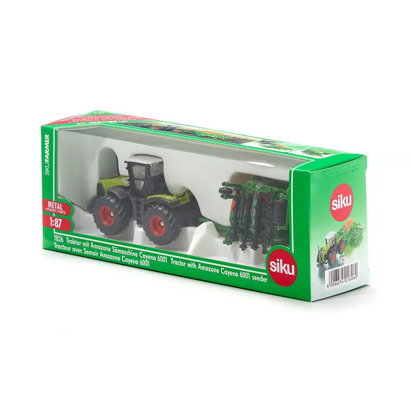 Tractor Claas con sembradora Amazone - escala 1:87