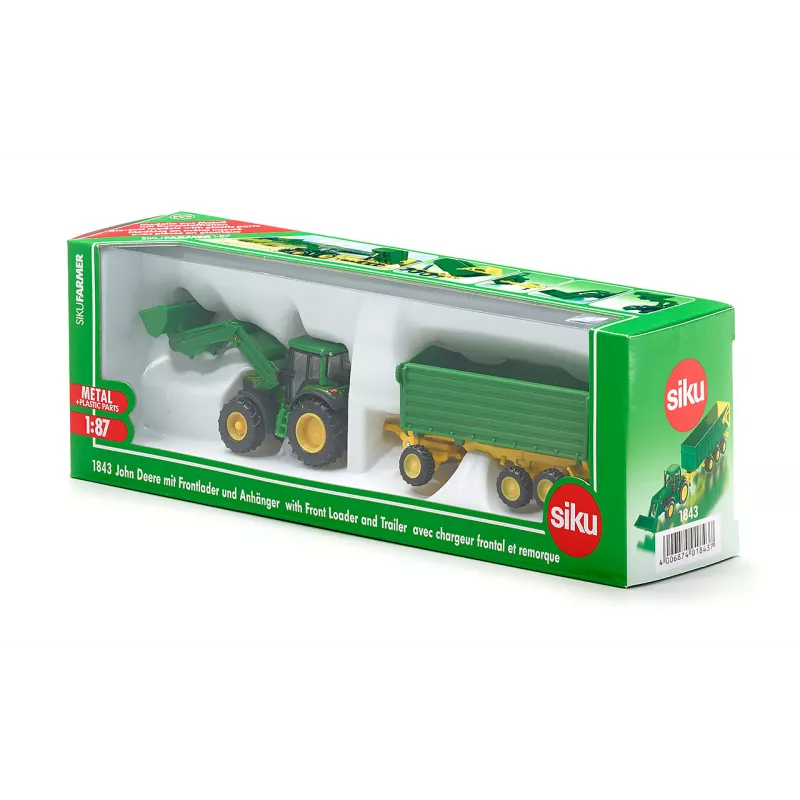 Tractor John Deere con remolque
