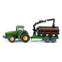 Tractor John Deere 8430 con remolque forestal - escala 1:50 - siku