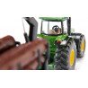 Tractor John Deere 8430 con remolque forestal - escala 1:50 - siku