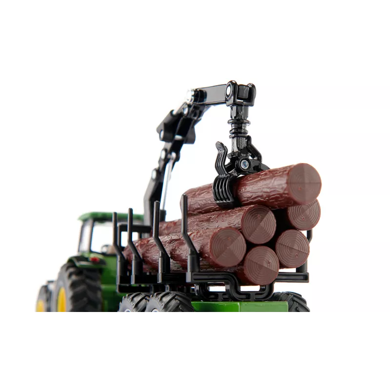 Tractor John Deere 8430 con remolque forestal - escala 1:50 - siku