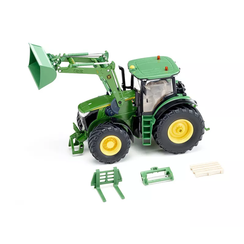 John Deere 7310R con cargador frontal y aplicación Bluetooth - escala 1:32 - siku
