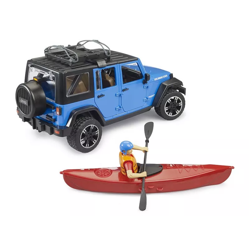 Jeep Wrangler Rubicon Unlimited con kayak y figura
