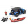 Jeep Wrangler Rubicon Unlimited con kayak y figura