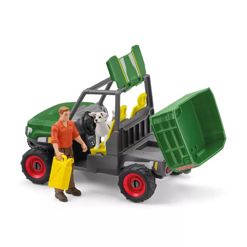 Granjero con vehículo