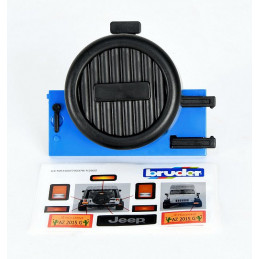 Portón trasero con funda para rueda de repuesto Jeep Wrangler Rubicon azul