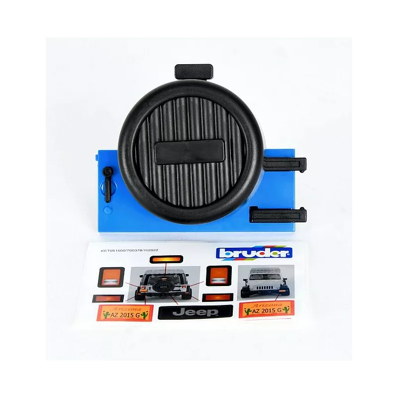 Portón trasero con funda para rueda de repuesto Jeep Wrangler Rubicon azul