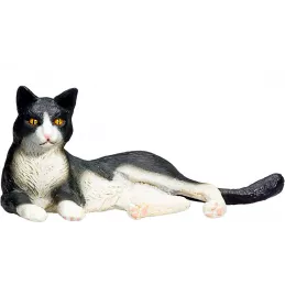 Gato Blanco y Negro Sentado