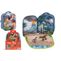 Mochila Dinosaurius 3D Junior con 2 figuras y folleto de coleccionista (T-Rex y Velociraptor)