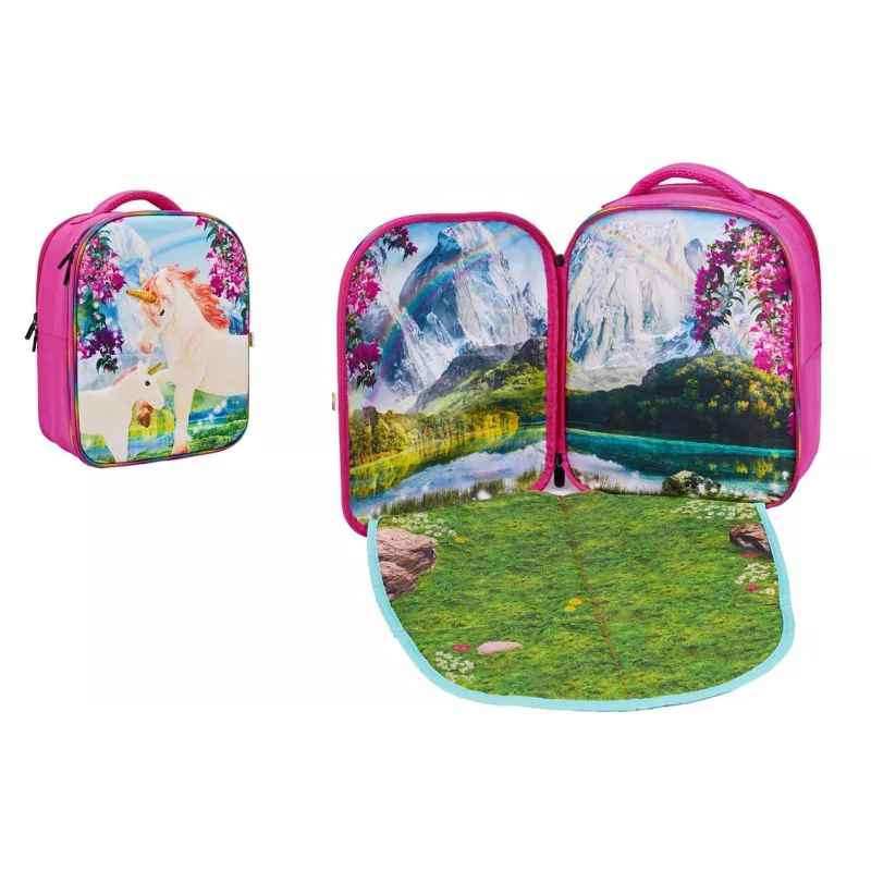 Mochila 3D Escenario Unicornios