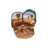 Mochila Selva 3D con 3 figuras y folleto de coleccionista (Leon, Zebra y Suricato)