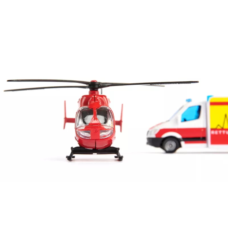 Ambulancia y helicóptero Mercedes-Benz