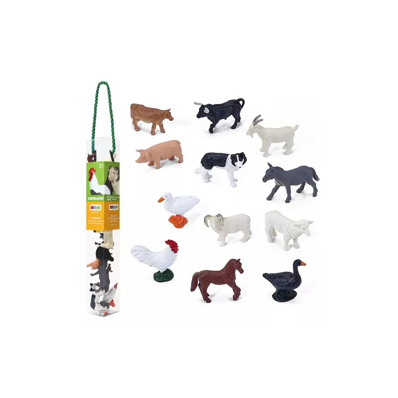 Juego de mini mundos con figuras de granja
