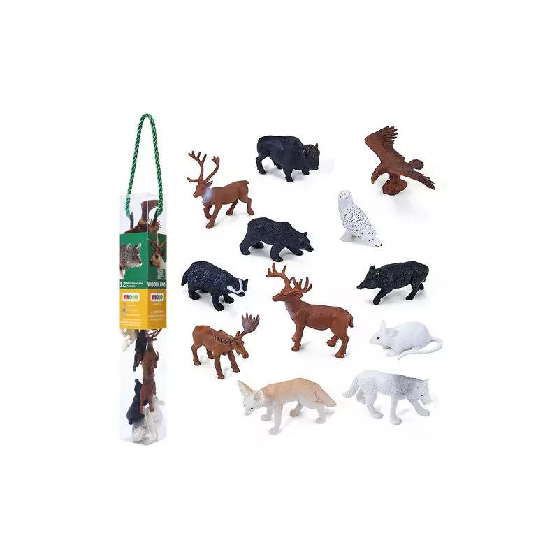 Set de juego de mini mundos con figuras del bosque