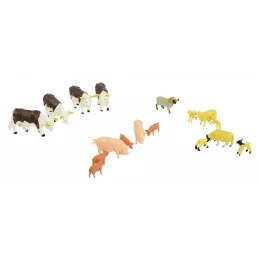 Paquete económico con 17 animales de granja
