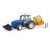 New Holland T5.120 con cargador frontal, caja de carga y horquillas