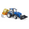 New Holland T5.120 con cargador frontal, caja de carga y horquillas