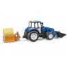 New Holland T5.120 con cargador frontal, caja de carga y horquillas