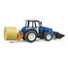 New Holland T5.120 con cargador frontal, caja de carga y horquillas