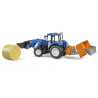 New Holland T5.120 con cargador frontal, caja de carga y horquillas