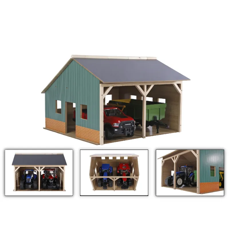 Hangar de madera para 2 tractores