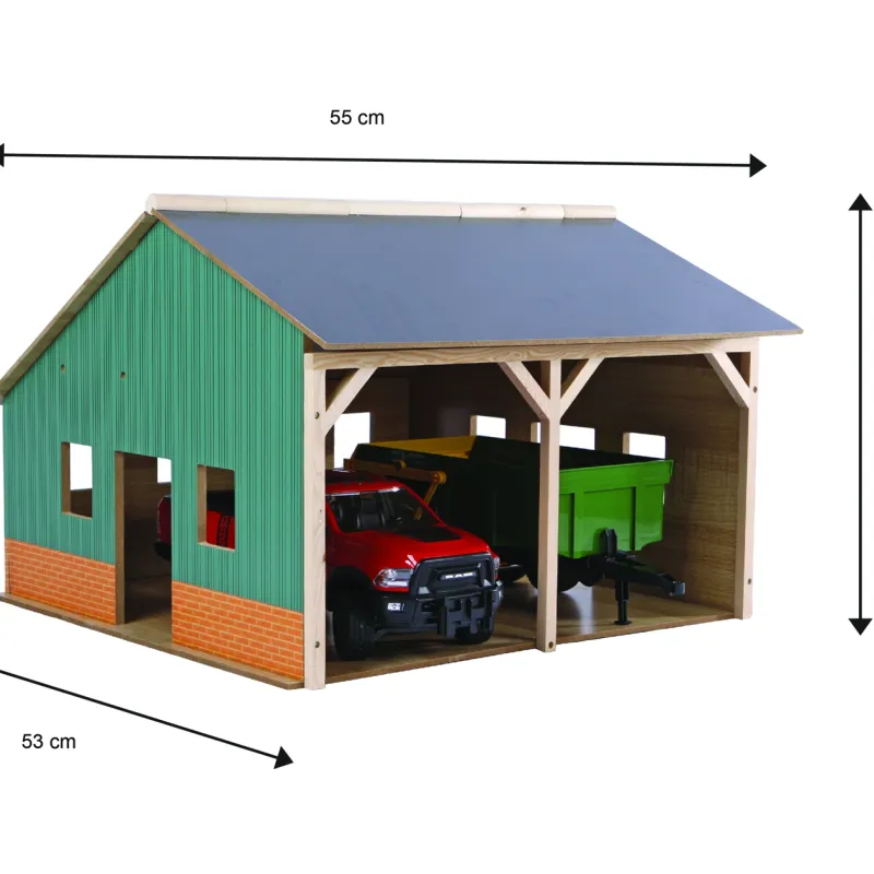 Hangar de madera para 2 tractores