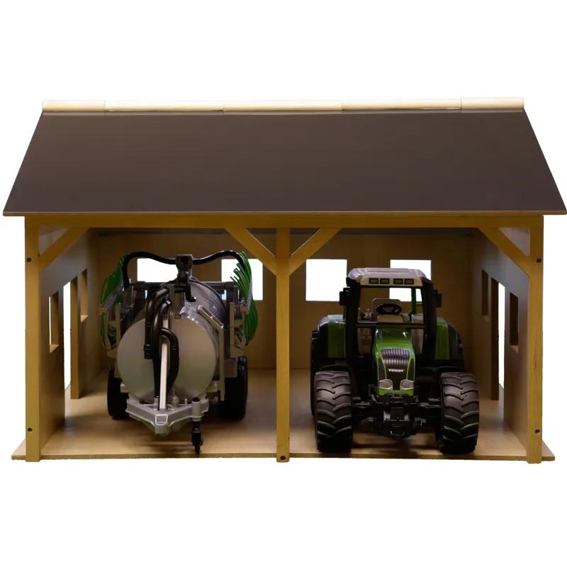 Hangar de madera para 2 tractores