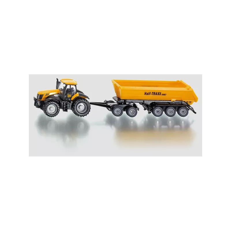 Tractor JCB con remolque banera - escala 1:87