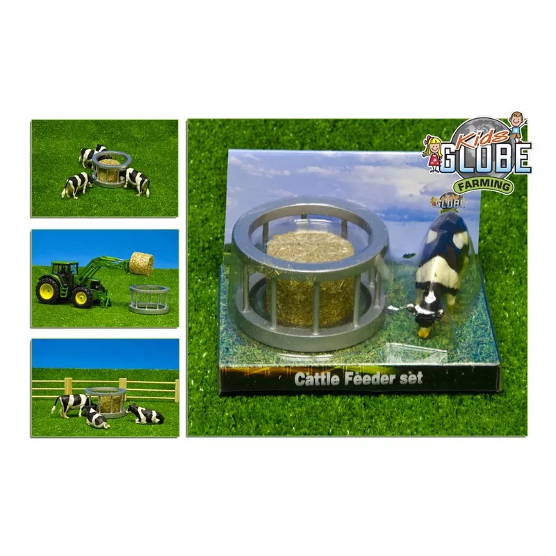 Pesebre con vaca y paca redonda - escala 1:32