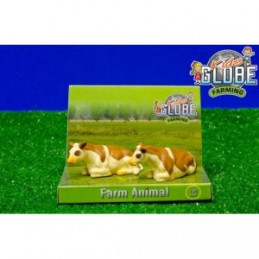 2 vacas manchadas, tumbadas - escala 1:32