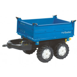 Remolque Azul 2 ejes para tractor a pedales