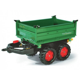 Remolque 2 ejes Verde para tractor a pedales