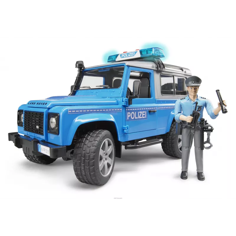 Land Rover Defender Station Wagon policía con muñeco escala 1:16