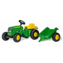 Tractor John Deere con remolque a pedales
