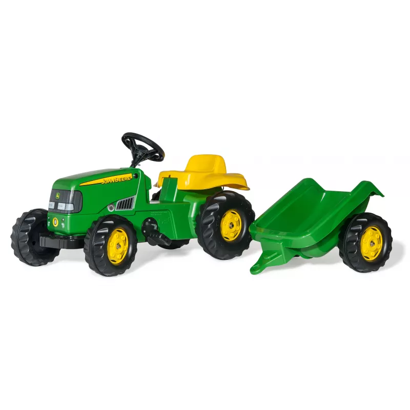Tractor John Deere con remolque a pedales