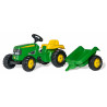 Tractor John Deere con remolque a pedales