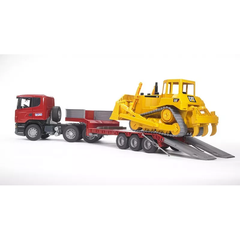 Camion Scania con Bulldozer Caterpillar - Escala 1:16