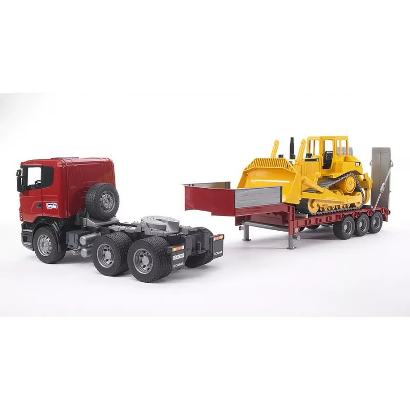 Camion Scania con Bulldozer Caterpillar - Escala 1:16