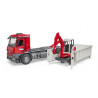 MB Arocs LKW con container+Schaeff HR16 Miniexcavadora