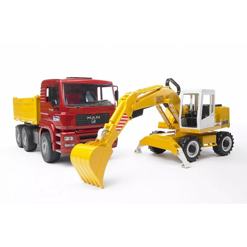 Camion Man TGA y Excavadora Liebherr - escala 1:16