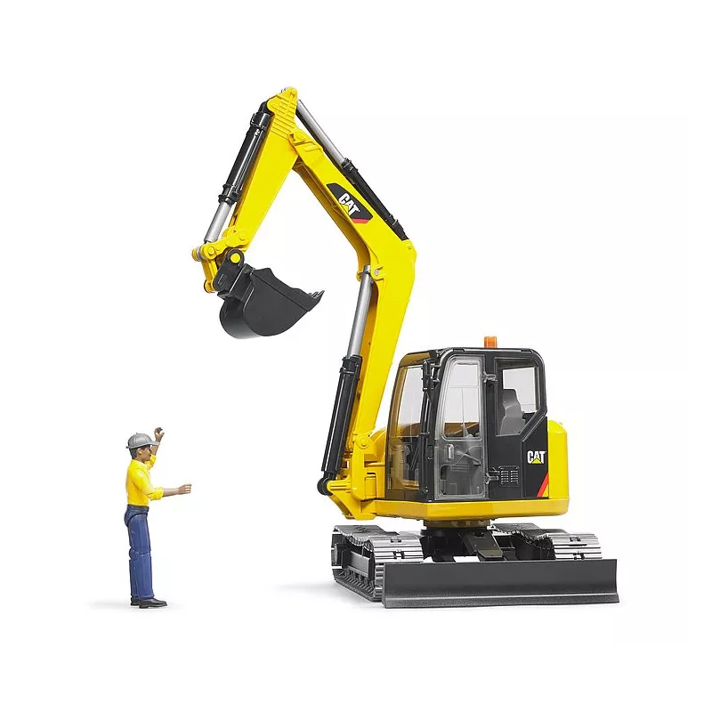 Cat Miniexcavadora con trabajador