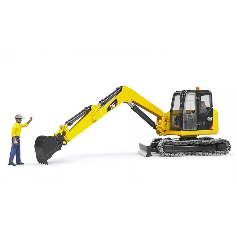 Cat Miniexcavadora con trabajador