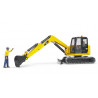 Cat Miniexcavadora con trabajador