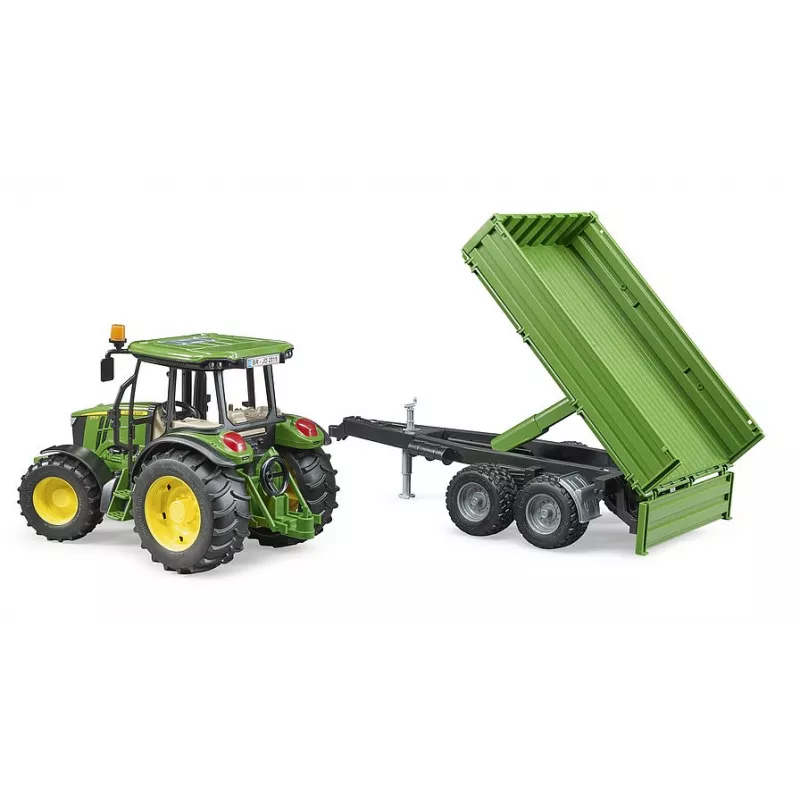 John Deere 5115M con remolque - escala 1:16