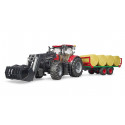 Case IH Optum 300CVX Pala y remolque pacas