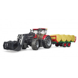 Case IH Optum 300CVX Pala y remolque pacas