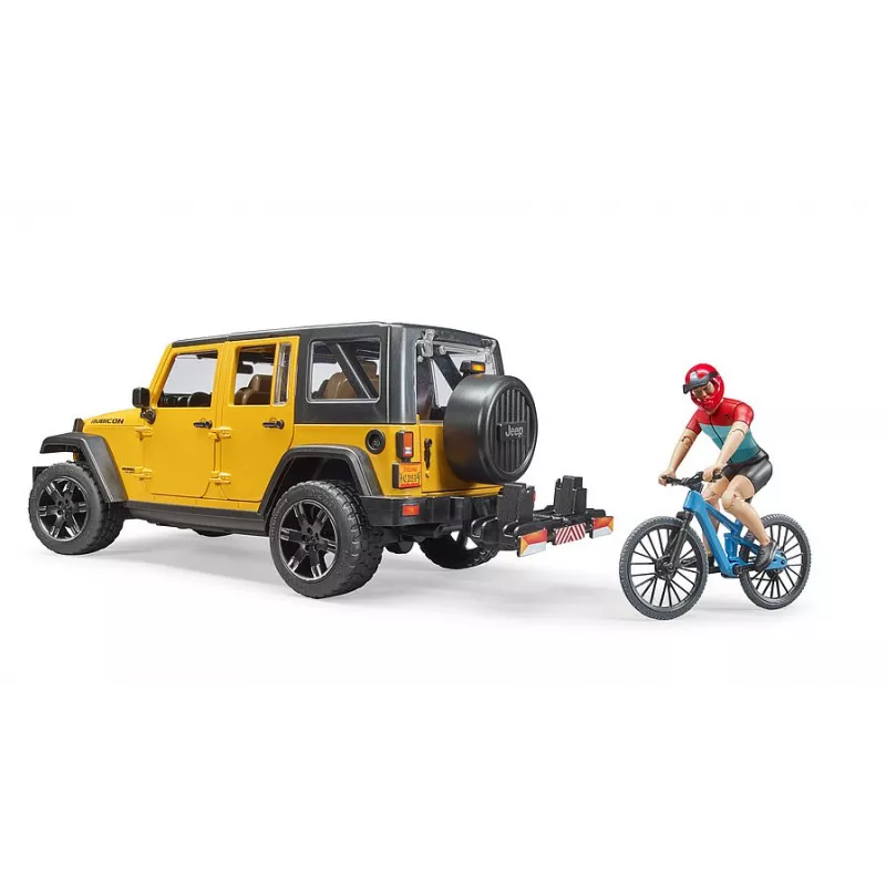 Jeep Wrangler Rubicon Unlimited bicicleta y ciclista