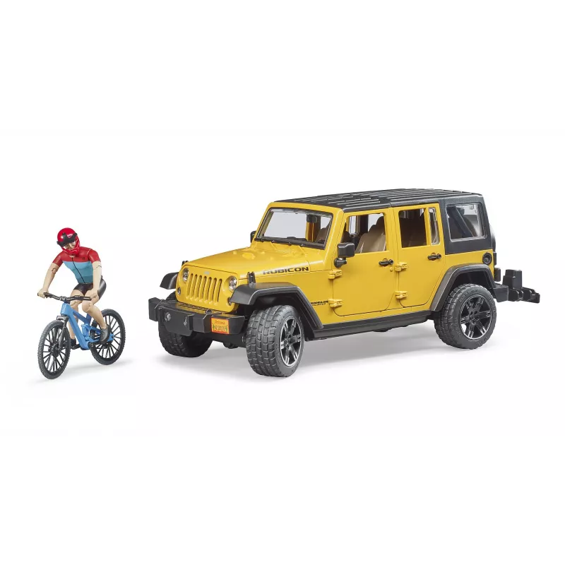 Jeep Wrangler Rubicon Unlimited bicicleta y ciclista